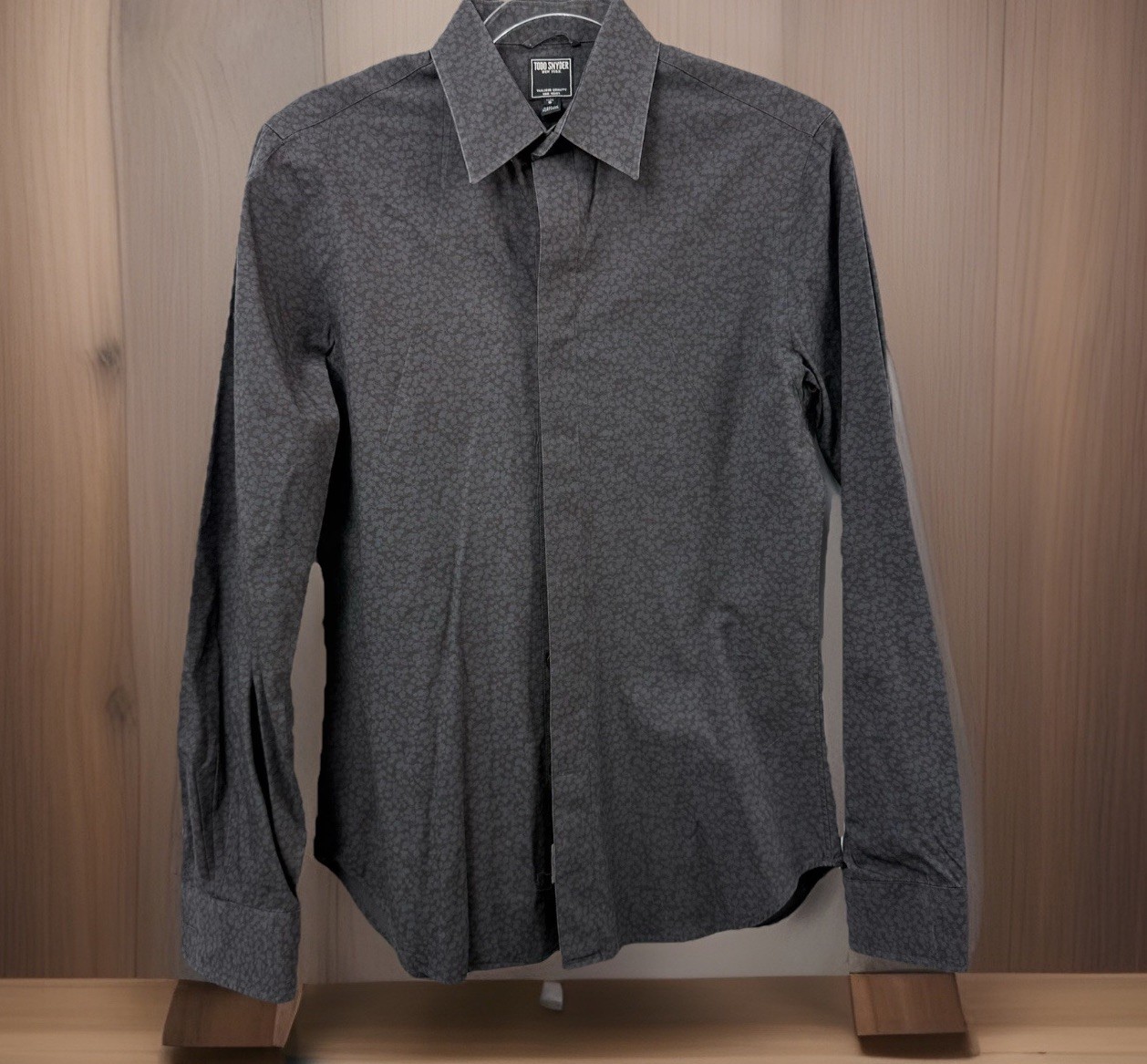 Todd Snyder Mens S Micro-Pattern Button Shirt Bla… - image 1