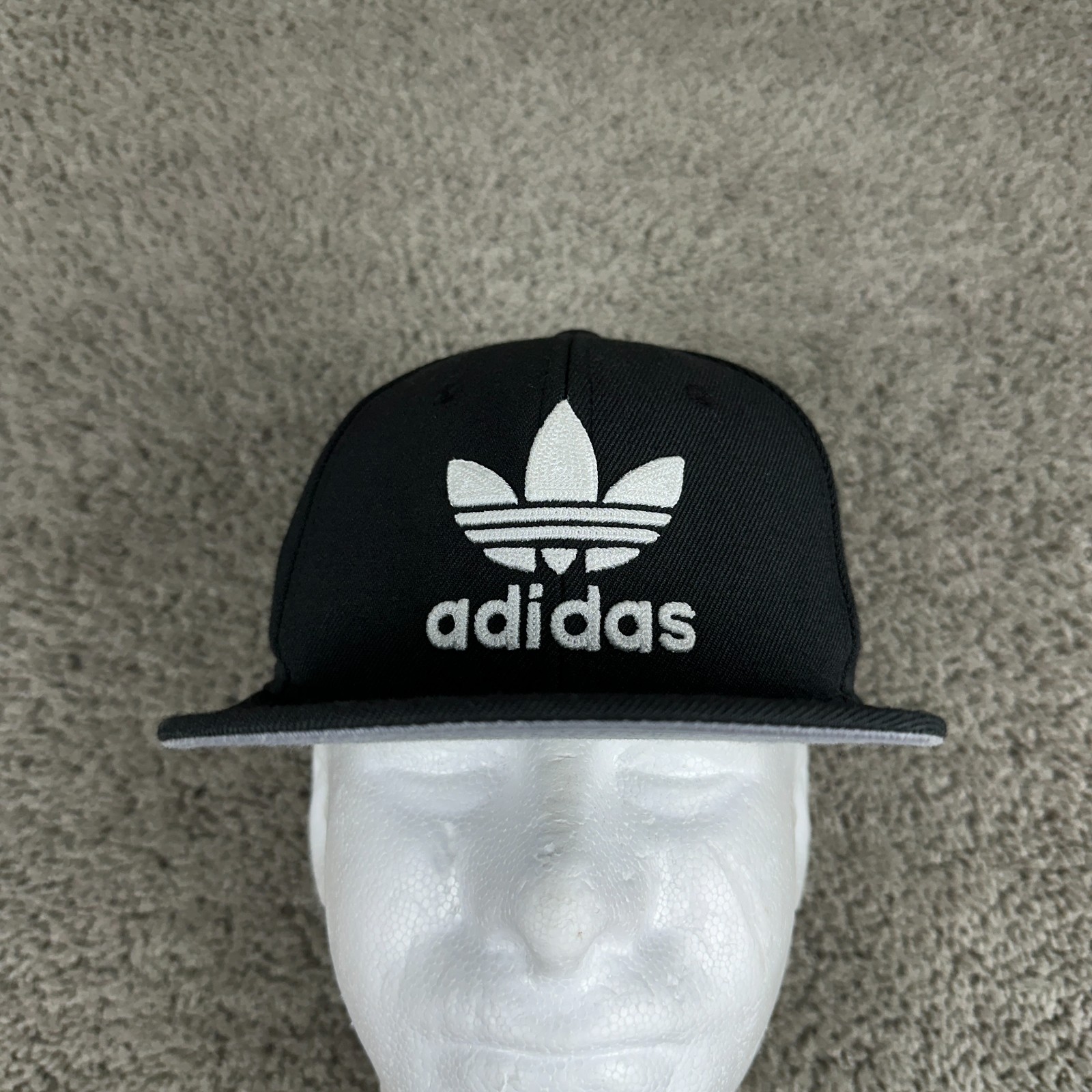 Adidas Originals Hat Boys One Size Black White Trefoil Snapb