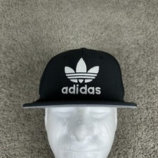 Adidas Originals Hat Boys One Size Black White Trefoil Snapback Cap Kids