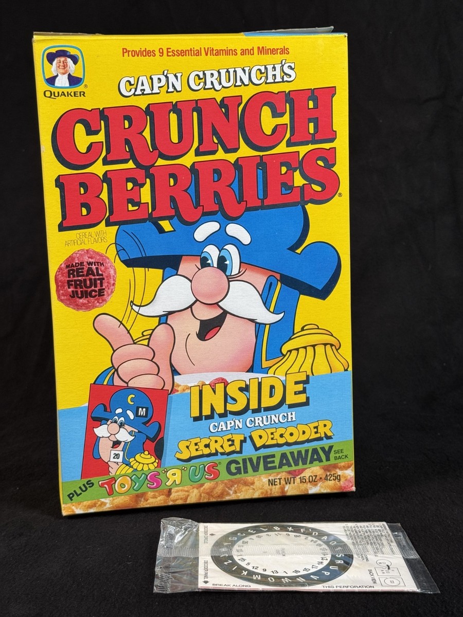 レア★The Captain No.1863 Model B in box Cap'n Crunch Berries Cereal Box 1988 Crunch's with Secret Decoder