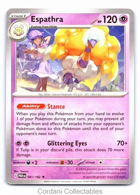 Espathra 081/182 Pokemon Paradox Rift Build Battle Kit Non Holo NM
