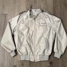 Birdie Jacket Men Medium Silver Mercedes-Benz Vintage Bomber Epaulets USA