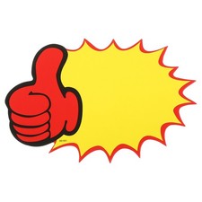 40pcs Star Burst Signs,7x5.5in Blank Star Burst Signs Price Tag,Blank Red Thumbs