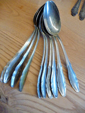 10 Löffel Gowe Alpacca Neusilber Jugendstil gebraucht um 1918