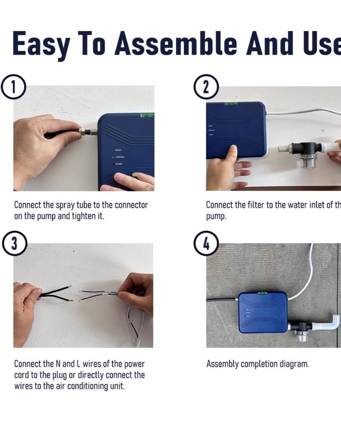 MSKOTOAS Spray Evaporative Condensate Pump MS-PWB 3.3 GPH 100-240V AC 50/60Hz 