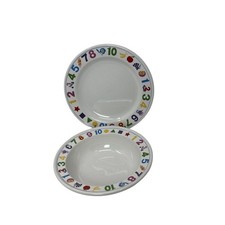 Epoch My Count Ten Childs Plate and Bowl Set Numbers Fruits Shapes 728 Korea