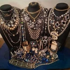 64 Pc Vtg-Now Chunky Bling Estate Costume Jewelry Wear/Resell/Craft 4# LT57
