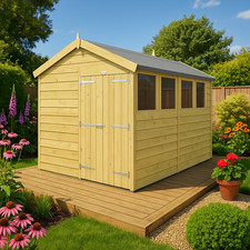 Total Sheds Apex Shed Pressure Treated Tanalised Shed With Windows Free Delivery