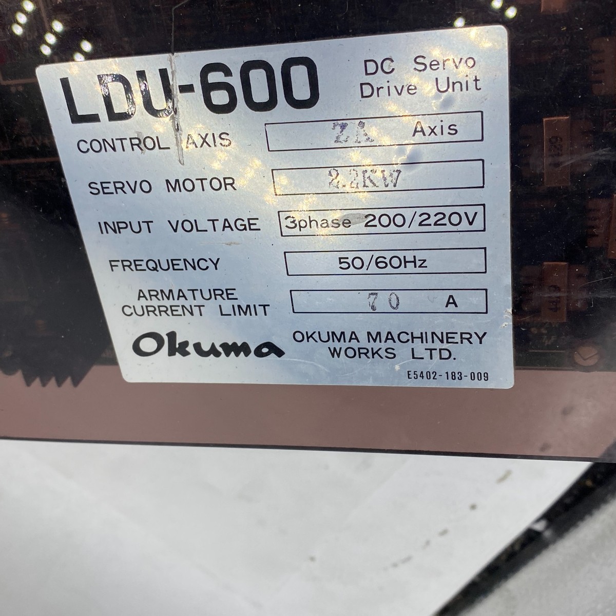 Okuma Ldu-600 4 Axis Simulturn CNC Lathe DC Servo Drive 50 Amp for