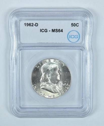 1962-D Franklin Half Dollar MS64 ICG *8388