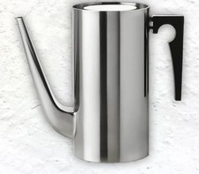 STELTON Arne Jacobsen Denmark CYLINDA Bakelit Edelstahl Kaffeekanne 60er Jahre