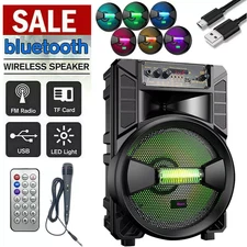 3000W Portable Bluetooth Speaker Sub Woofer Heavy Bass Sound System Party & Mic
