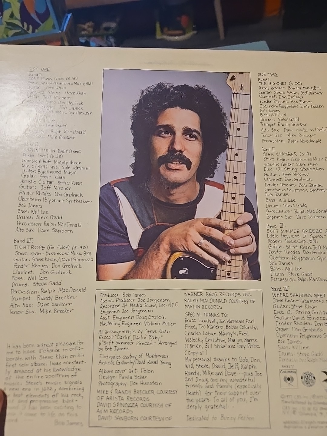 STEVE KHAN ~ Tightrope ~ Lp   VG+ Condition  thumbnail 2