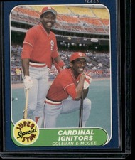 1986 Fleer #636 Cardinal Ignitors (Vince Coleman / Willie McGee) SSS, CPC