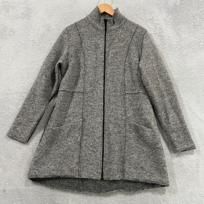 Cut Loose Jacket Women Medium Full Zip Wool USA Made Minimalist Preppy Career