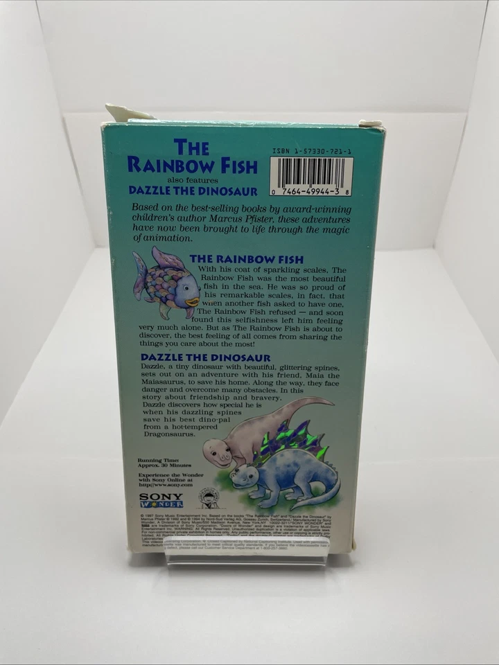 The Rainbow Fish Also Features Dazzle The Dinosaurs (VHS, 1997) Kids Animated TV - Imagem 2 de 4