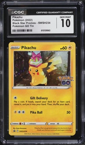 CGC 10 Pikachu Holo Pokemon Go Tin Promo 2022 Pokemon Card #234
