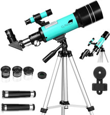 Kids Telescope 70mm Aperture, 20X-200X Magnification, Tripod Phone Adapter