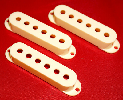 3 Pickup-Kappen weiß-gelblich für Fender Stratocaster und ähnliche