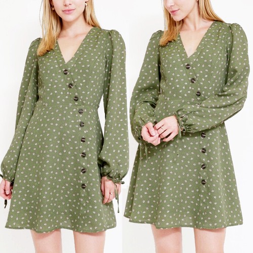 NEW Olive Sage Green Faux Wrap 