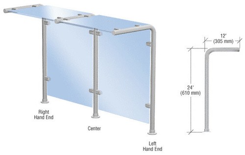 Brushed Stainless Style 30 Slimline Series Fixed Glass on Top and Front Only Sne - Picture 4 of 4