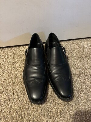 Salvatore Ferragamo Dress Shoes Men Originale Black Leather  Monk