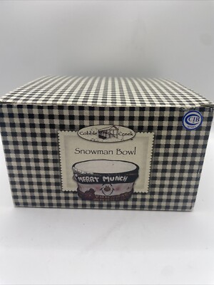 CLEARANCE Snowman Ceramic Snack Bowl  Merry Munch  NEW IN BOX!