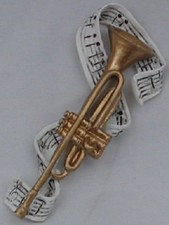 2 pcs. Trumpet Polyresin Music Instrument Refrigerator Magnet