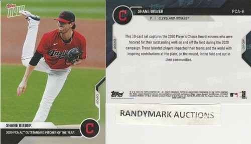 2020 Topps Now PCA-6 Shane Bieber