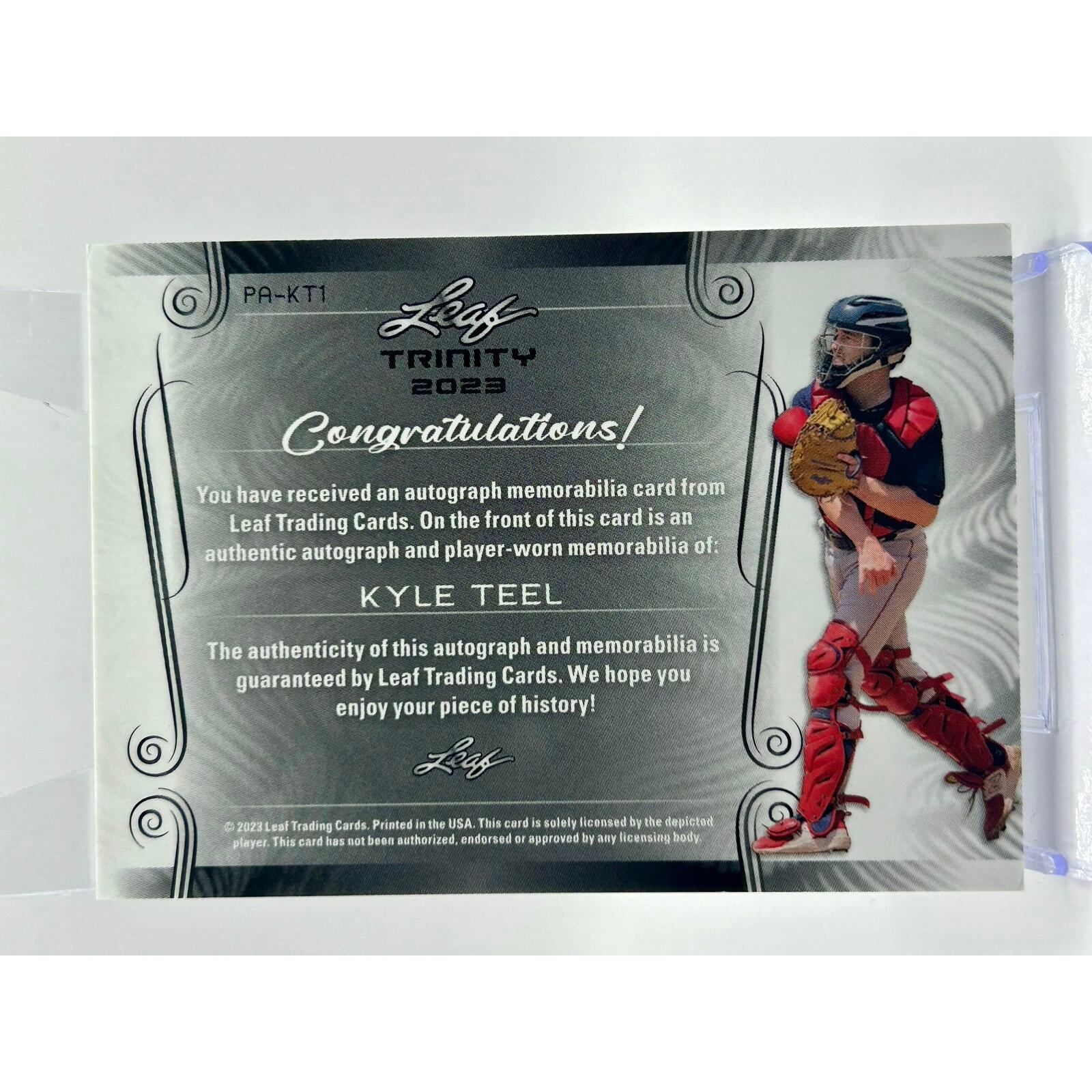 Teel Rookie Card 2023 Leaf Trinity KYLE TEEL Rookie World Series Patch Green Auto /25 ...
