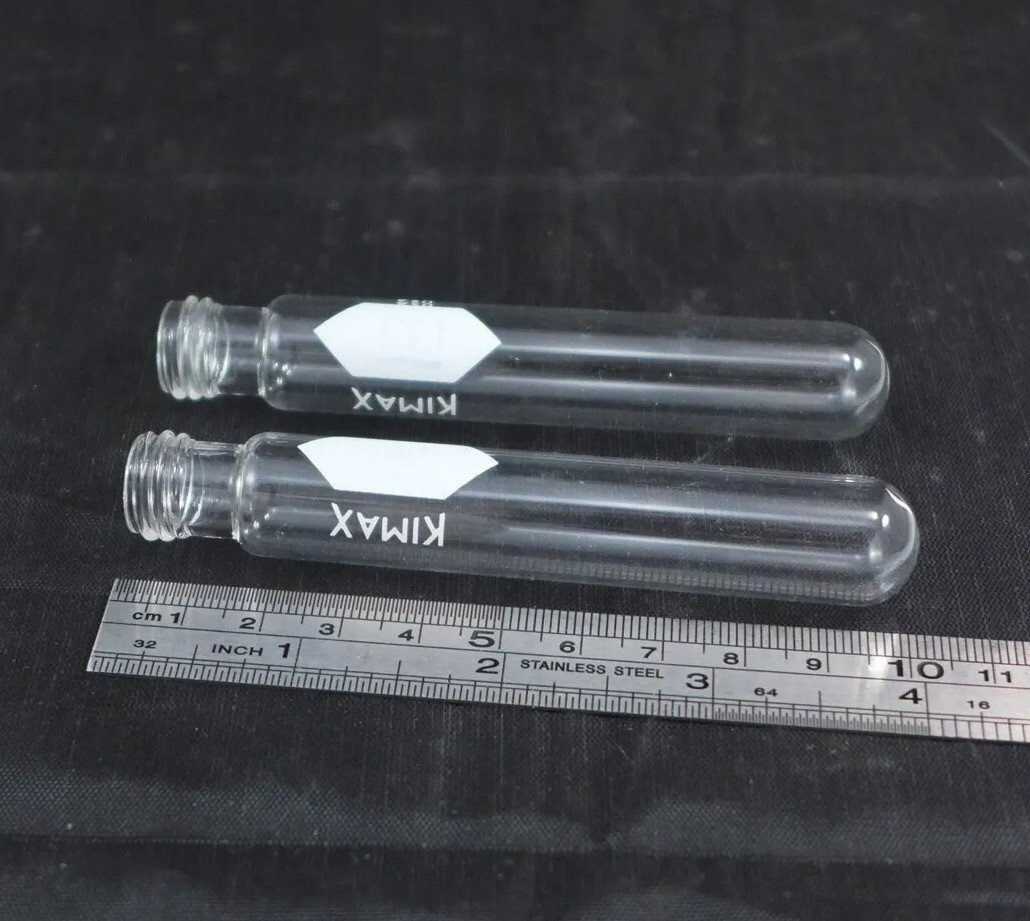 Set of 16 || KIMBLE Kimax Culture Tube, rubber-lined screw