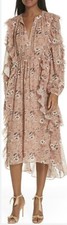 New Authentic Ulla Johnson Ellette Floral Silk Dress In Size 6 US ( M )