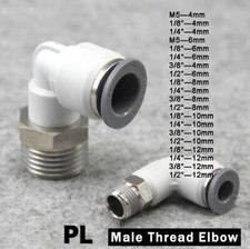 Male Swivel Elbow Pneumatic Push-In Fitting PL Push Fit Connector 4 6 8 10 12mm