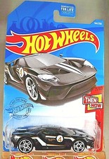 2021 Hot Wheels #164 Then and Now 7/10 '17 FORD GT Black w/White Pr5 Spoke Wheel
