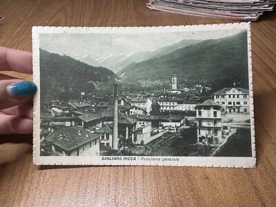 CARTOLINA SAGLIANO MICCA PANORAMA GENERALE VIAGGIATA 1928 BH