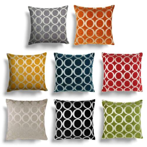 Oh Chenille Cushion Covers 8 Fantastic Colours 18" & 22" Also Filled Cushons - Afbeelding 1 van 27