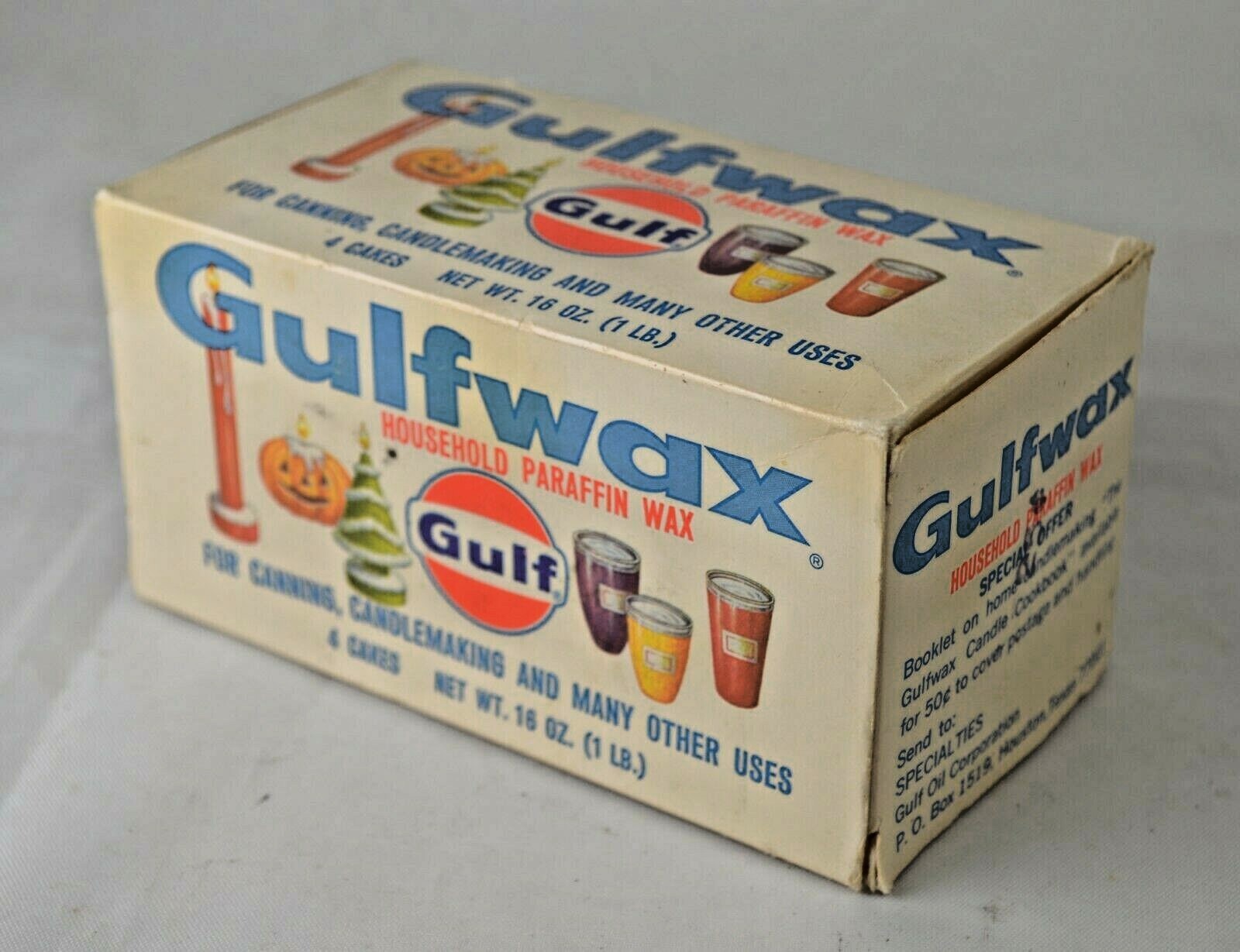 Cire De Paraffine Alimentaire Gulf Wax - 1 Boîte De 1 Livre (bloc Blanc), Neuve
