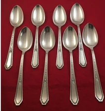 Wm Rogers CHALFONTE Silverplate Int'l 1926 Silverware 8-Oval Soup Spoons