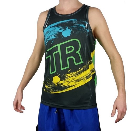 Top Ring Canotta Smanicato Beach Tennis Uomo R8 Spin Nero Verde | eBay