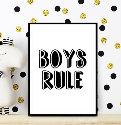 Jungen Regel Druck Kinder Kinderzimmer Wandbild Zitate Deko Modern Scandi 243