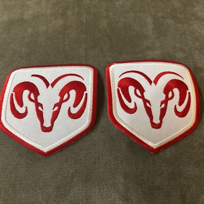 DODGE RAM TRUCK patch iron-on SHIELD Lot Of 2 Red & White Hemi | eBay