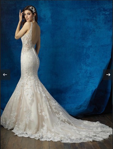 V-neck mermaid style wedding dress 