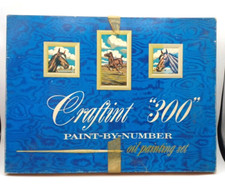 Vintage Craftint 300 Paint By Number Kit Box 3 panels Horses  2 Xtra Pictures
