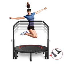 40" Fitness Mini Trampoline, Exercise Rebounder Mini Trampoline Foldable 330lbs