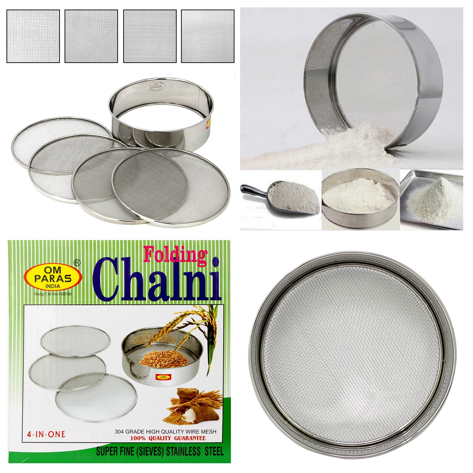 Flour Sieve Sifter Kitchen Colander Stainless Steel Mesh Fine Strainer Chalni 4x
Opens in a new wind