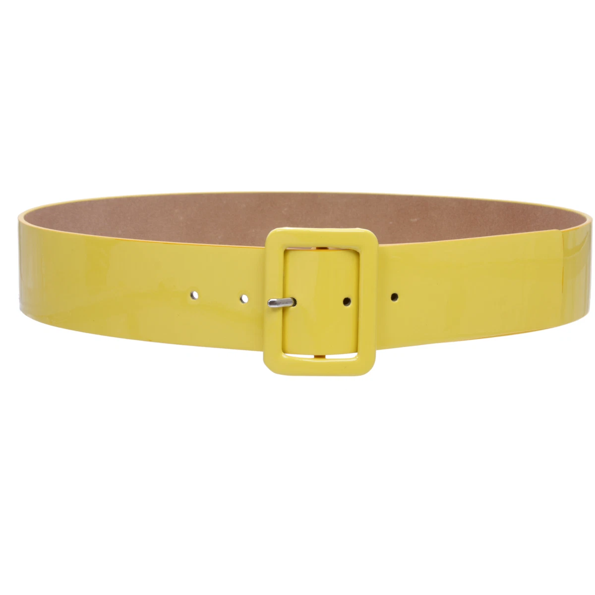 Patent Leather Wide Yellow Belts for Women for sale | eBay display picture 3