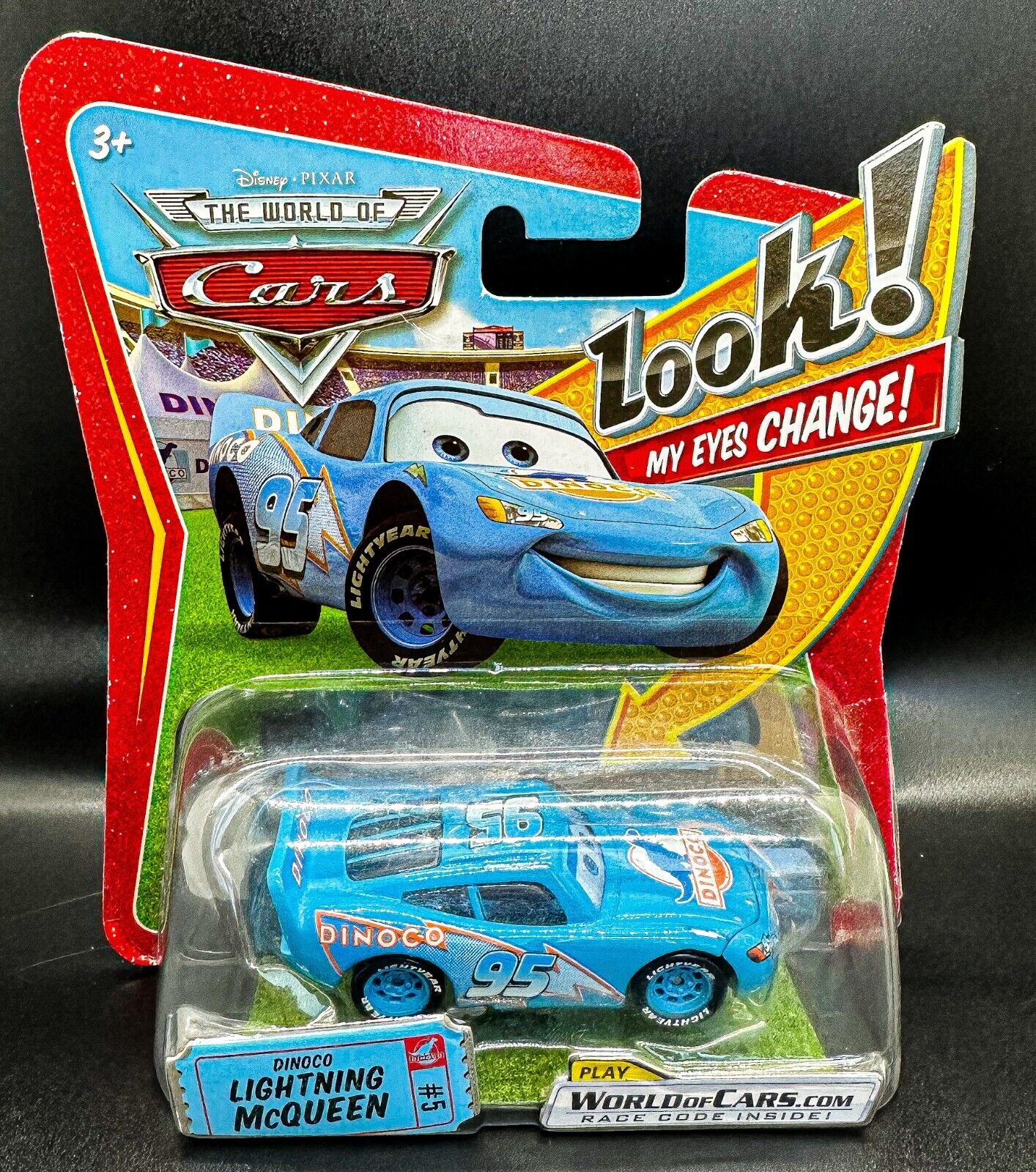 Disney / Pixar Cars The World of Cars Series 1 Dinoco Lightning McQueen  Diecast Car [Damaged Package]