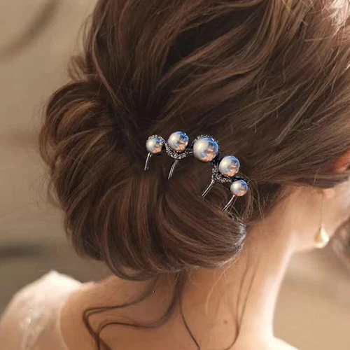 French Pearl Hair Pin U Shaped Hair Fork Hairstyle Bridesmaid Fashion Hair ClipX - Picture 6 of 19