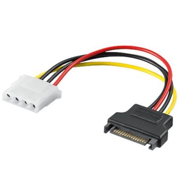 0,17m Internes PC Stromkabel 17cm 5,25'' Kupplung auf S-ATA Stecker IDE HDD