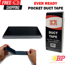 Ever Ready First Aid Flat Solid Pocket-Size Duct Tape 1.88" x 5yd - Black